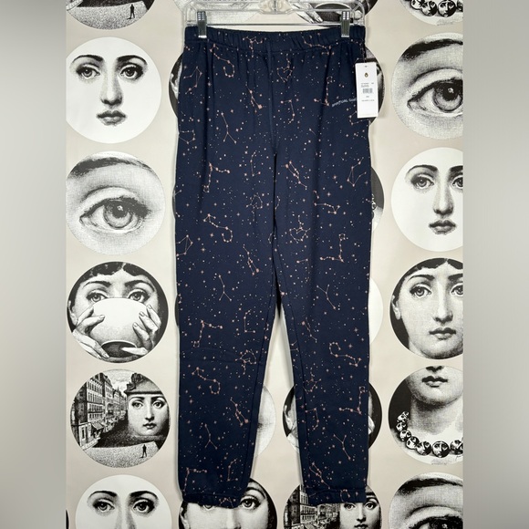 Spiritual Gangster Navy Laguna Sweatpants w/ Zodiac Constellation Design, Sz XS - Picture 3 of 8